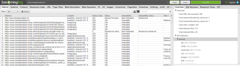 Screaming Frog SEO tool